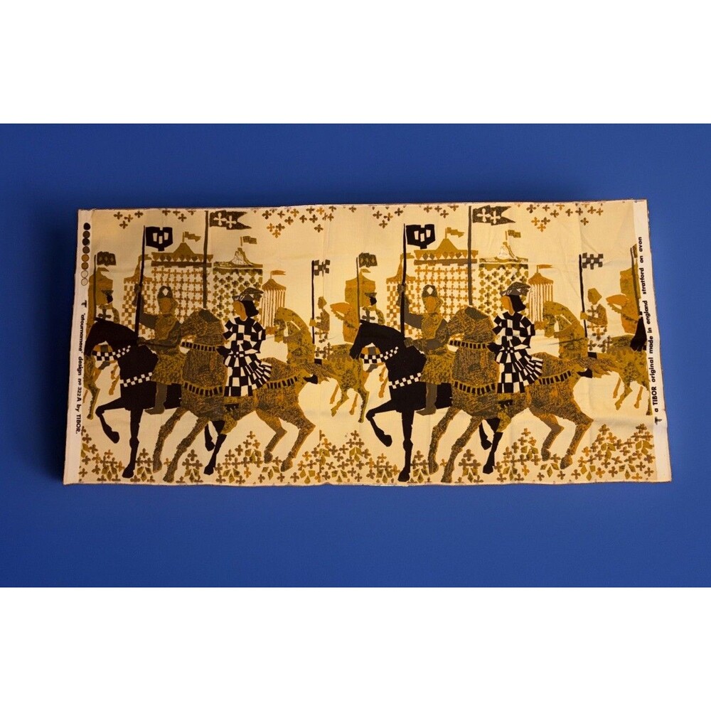 Vintage Tibor Reich "A Tournament" Fabric Panel 322A MCM Original Textile 48x23